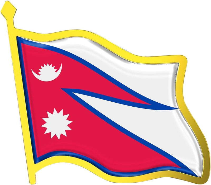 Ababyyan Nepal Flag Lapel Pin - Enamel Metal National Badge | World Travel Souvenir Gifts for Men & Women | Country Flag Patriotic Brooch Bulk Pack of Pins for Hat, Tie, Clothes, Backpack (1pc) - Image 1
